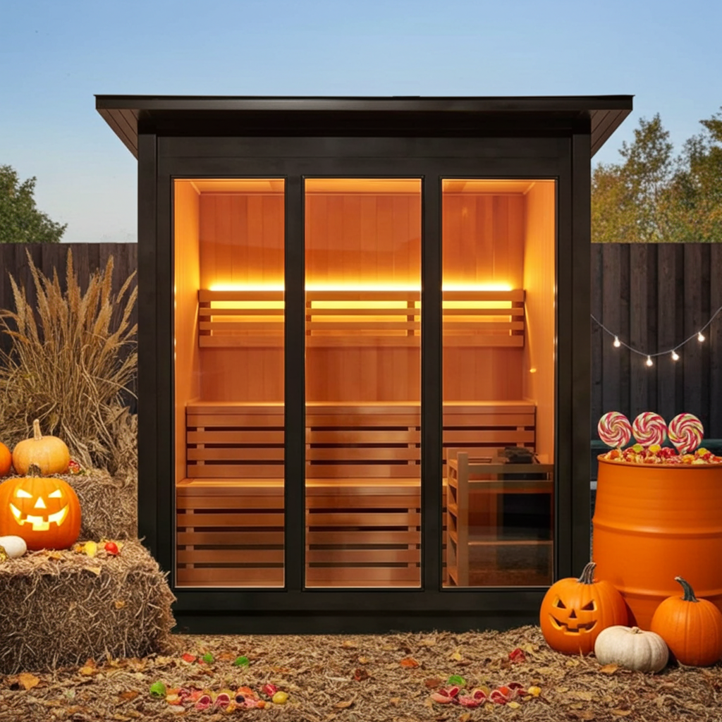 Custom 4-Person Luxury Canadian Red Cedar Outdoor Steam Sauna With Heater And Stones [Made-To-Order] (SAK42068)